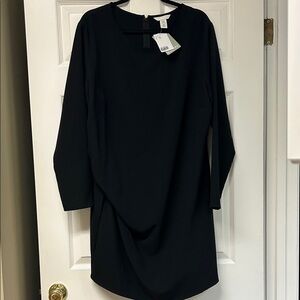 H & M Conscious Choice Elegant Black Women's Dress With Front Drape Size XXL